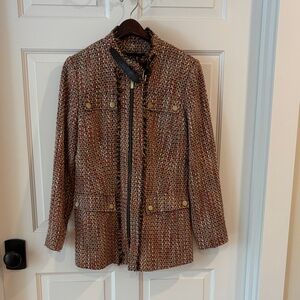 Women's Tweed Jacket with Gold Accents